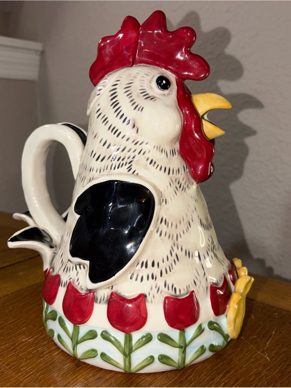 Blue Sky Clayworks Whimsical Rooster Teapot Signed Heather